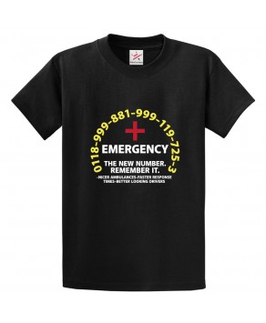 0118-999-881-999-119-725-3 Emergency Number Classic Unisex Kids and Adults T-Shirt for Sitcom Lovers